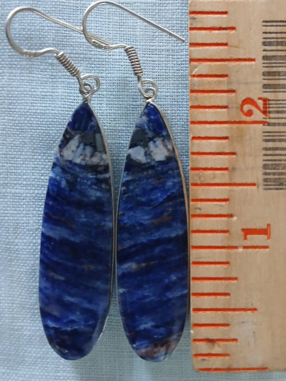 Lapis Lazuli/Sterling Teardrop Earrings
